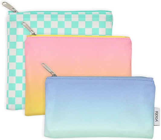 Yoobi Reusable Snack Bags – 3 Brightly Colored Food-Safe Lunch Bags in Various Sizes – Fun for Kids & Adults