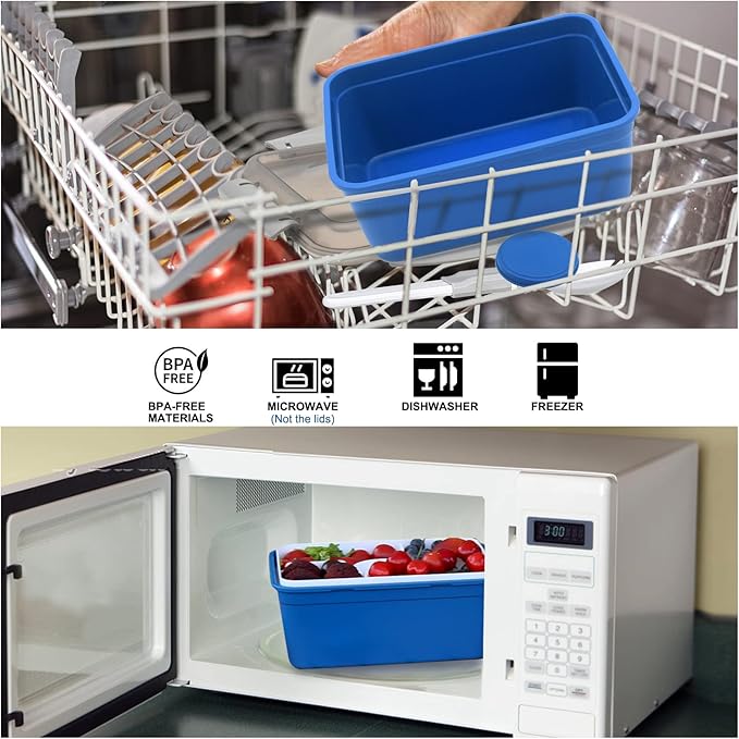 shopwithgreen LARGER Salad Containers To Go for Lunch (3 Pack), Bento Box with Dressing Pots & 5-Compartment Removable Tray, Microwave and Dishwasher Safe, BPA-free, 64 oz