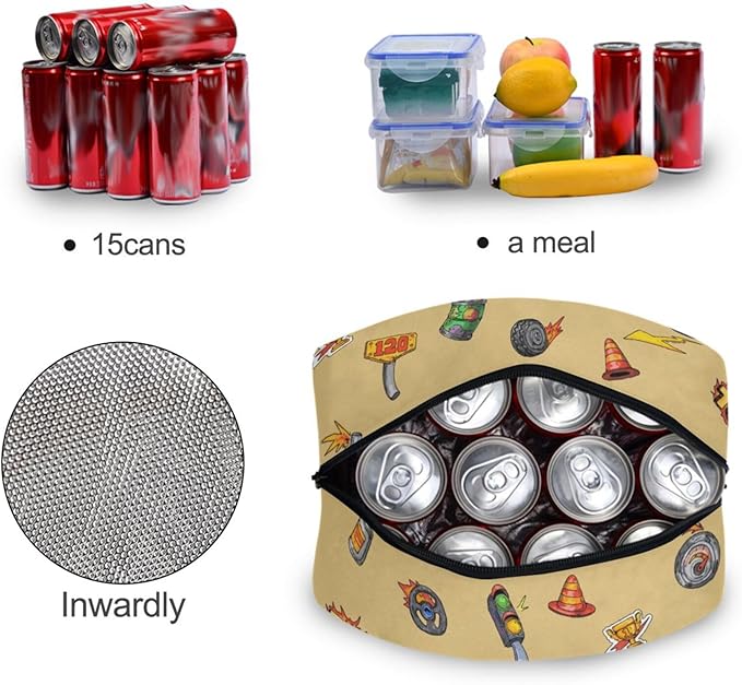 Truck Lunch Bag for Women Men Reusable Insulated Lunch Tote Bag for Office Work School Picnic Hiking