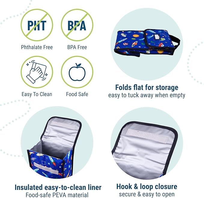 Wildkin Kids Insulated Lunch Bag – Reusable, Ideal for Hot/Cold Snacks, School & Travel - Out of this World