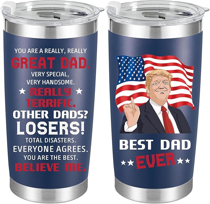 Father's Day Papa Gifts from Daughter, Son, Kids - Dad Gifts from Daughter, Son on Fathers Day, Christmas, Birthday, Best Dad Ever Tumbler 20Oz, Stainless Steel Tumbler