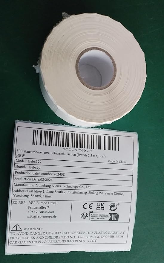 500 Removable Blank Food Labels, Water/Oil/Tear Resistant with Perforation Line for Freezer Food Containers Jars Pantry Organization (Each Measures 1” x 2”)