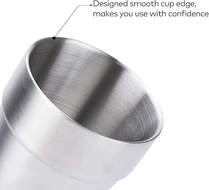 Beasea Stainless Steel Cups 8 oz, Metal Drinking Cups Set of 4, Stackable Stainless Steel Cups Double Wall Small Cup Insulated Drinking Cups Glasses for Home Restaurant Party Camping