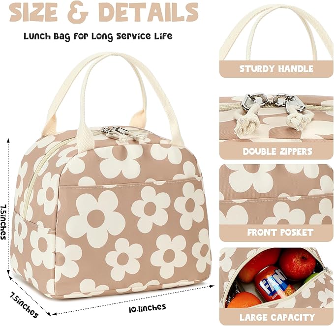 Bluboon Lunch Box for Women Cute Lunch Bag Reusable Insulated Lunch Bags Large Capacity Lunchbox Cooler for Work Picnic or Travel