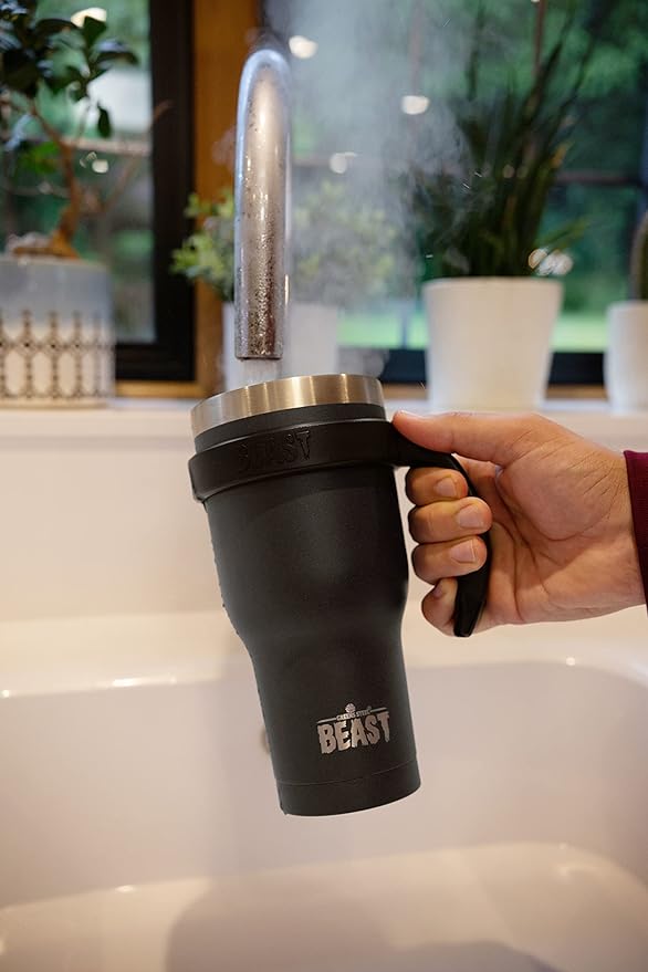 Beast 20 oz Tumbler Stainless Steel Vacuum Insulated Coffee Ice Cup Double Wall Travel Flask (Matte Black)
