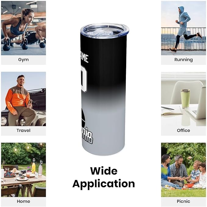 Custom Tumblers Stainless Steel Cup Personalized Basketball Insulation Travel Mug Add Your Name Number 20 oz Fans Gift for Men Women