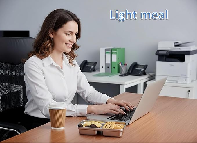 Stainless Steel Snack Containers,2 Compartment Reusable Snack Containers with Lids,Snack Box,Stainless steel lunch containers for Travel,Office,Outdoor Camping,Daily Use (2PCS)