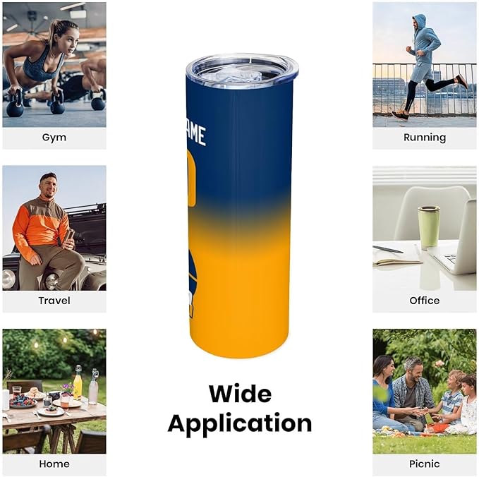 Custom Tumblers Stainless Steel Cup Personalized Basketball Insulation Travel Mug Add Your Name Number 20 oz Fans Gift for Men Women