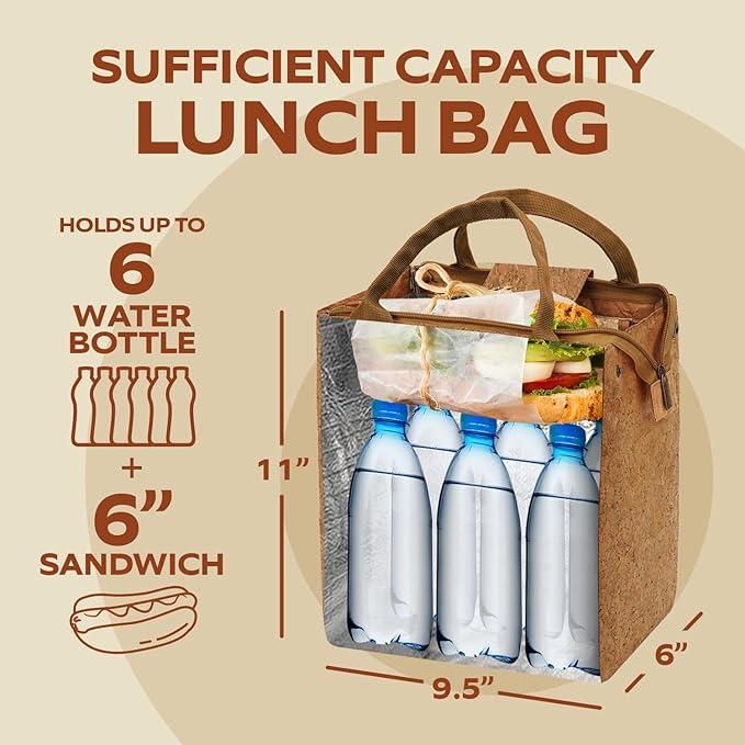 VonNova Women’s Insulated Lunch Bag with Premium 4mm Cooler Insulation, Cute Large 7L Lunch Tote for Office, Durable Small Lunch Box for Women, Stylish Lunchbox for Adults, Teens, Nurses, Teachers