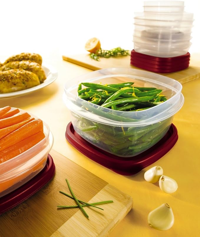 Rubbermaid Easy Find Lids Food Storage Containers, Racer Red, 42 Piece Set