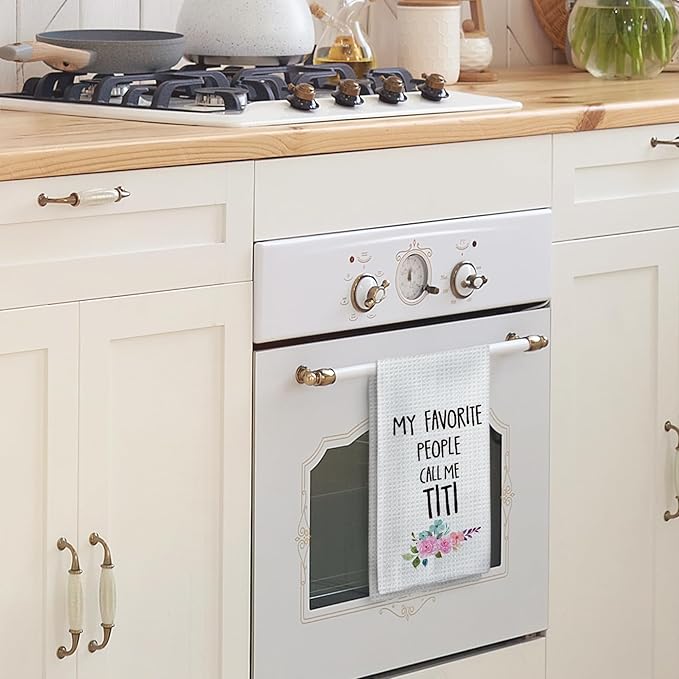 Titi Gifts Kitchen Towels, Best Titi Auntie Gifts Hand Towels, Auntie Aunt Gift from Niece Nephew Dish Towel Tea Towel for Kitchen, Gift for TitiAuntie, 16x24inch