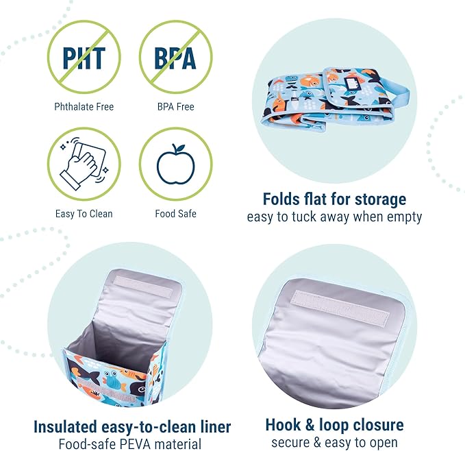 Wildkin Kids Insulated Lunch Bag – Reusable, Ideal for Hot/Cold Snacks, School & Travel - Big Fish