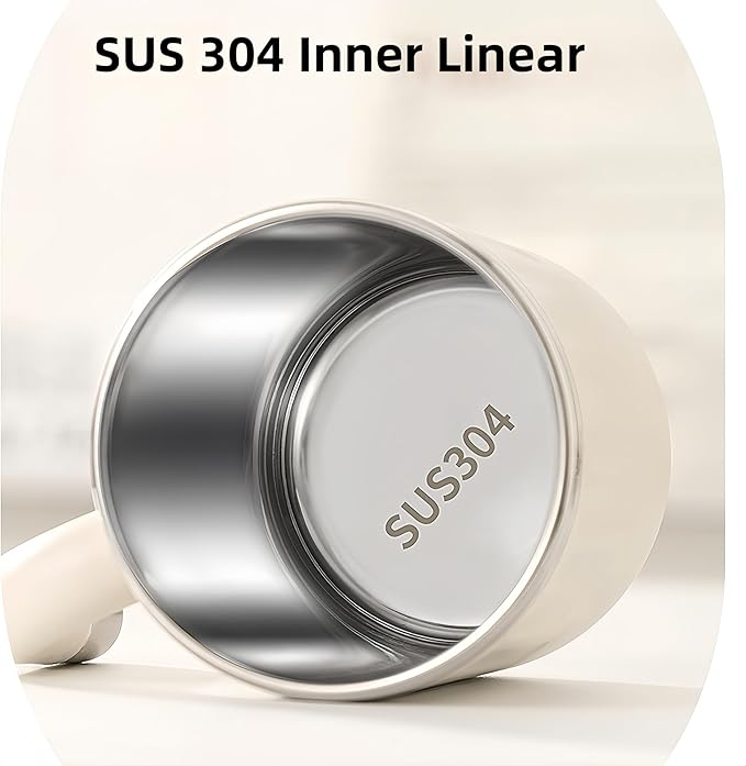 16oz Insulated Coffee Mugs - Ideal for Indoor Office Use. Features SUS 304 Inner, Double Wall Insulation, Detachable Silicone Ring. 3 Drinking Options. Available in White, Brown, Pink (Pink)