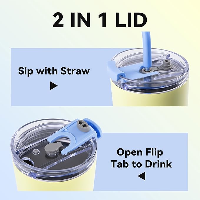 VEGOND 30 oz Insulated Stainless Steel Tumblers with lid and straw Bulk Pack Coffee Mug with Non-Slip Silicone Base, Sweat Proof Powder Coated Cup for Hot Cold Drinks, Blue and Green 8Pack