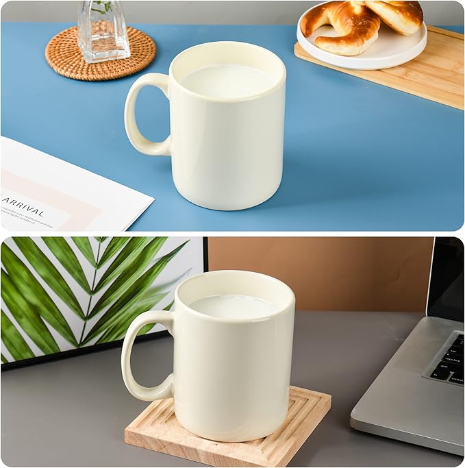 29oz Extra Large Ceramic Coffee Mug with Handle for Office and Home (29ozCream)