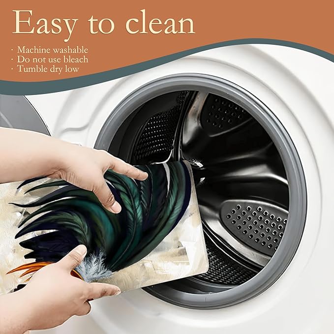 Rooster Dish Drying Mat for Kitchen Counter Decor,Farm Animal Watercolor Dish Drying Rack Pad Absorbent Reversible Microfiber for Coffee Tableware Sink Countertop 18x24 Inch