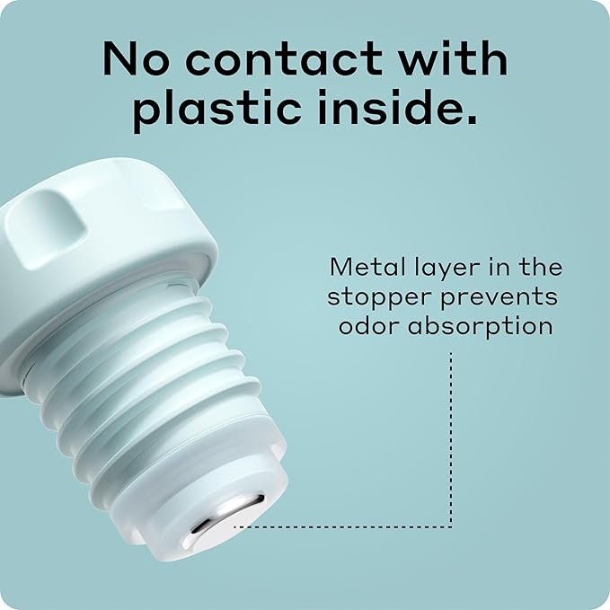 BOBBER 34 oz Stainless Steel Travel Thermos for Hot and Cold Drinks – Dishwasher Safe Metal Water Bottle with Cup Lid – Keeps Hot for 48 Hours – BPA-Free, Vacuum Insulated (Light Blue)