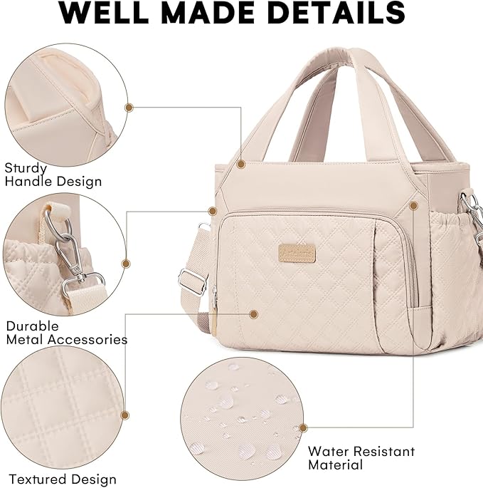 Artelaris Lunch Bag for Women,Insulated Lunch Bag for Work, Large Leakproof Cooler Purse with Side Pockets & Removable Shoulder Strap Women's for Beach Cute Lunch Bags