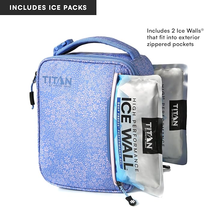 Titan Fridge Cold Upright Lunch Box With 2 250g Ice Walls®, Blooming Daises