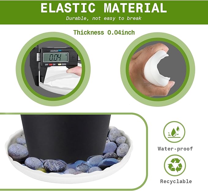 15 Pcs Plastic White Round Wave Plant Saucer,6 Inch/8 Inch/10 Inch,Durable Duty Flower Plant Pot Drip Tray Container for Home Garden Indoor and Out Door Plant