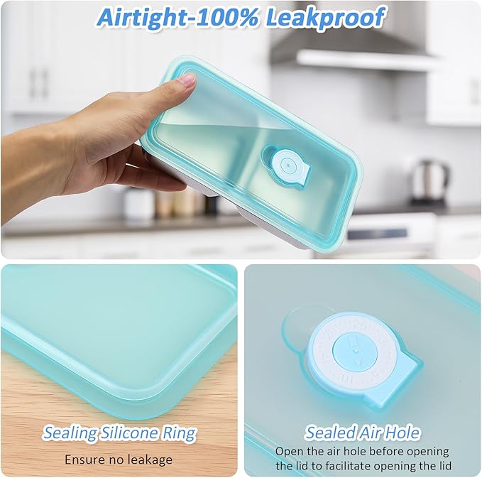 6 Pack Grab and Go Snack Containers, Stainless Steel Reusable Double Compartment Snack Box Containers with Lids Dishwasher Safe Travel & Outdoor Camping Portable Food Storage (6 Pack Sliver)