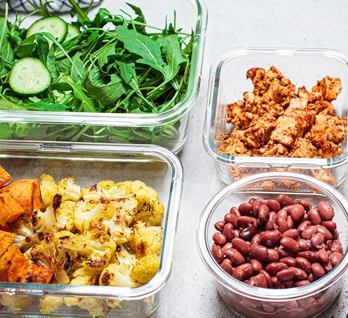 30 Pieces Glass Food Storage Containers with Upgraded Snap Locking Lids,Glass Meal Prep Containers Set - Airtight Lunch Containers, Microwave, Oven, Freezer and Dishwasher Friendly, Blue