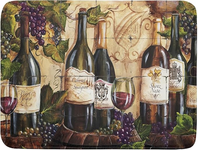 Absorbent Dish Drying Mat for Kitchen Counter 18x24 Inch Wine Dish Drying Mat Microfiber Red Wine Glass Dish Mat Drainer Rack Mats Fast Dry Bottles Dish Dry Pad Protector Kitchen Accessories