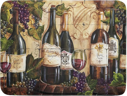 Absorbent Dish Drying Mat for Kitchen Counter 18x24 Inch Wine Dish Drying Mat Microfiber Red Wine Glass Dish Mat Drainer Rack Mats Fast Dry Bottles Dish Dry Pad Protector Kitchen Accessories