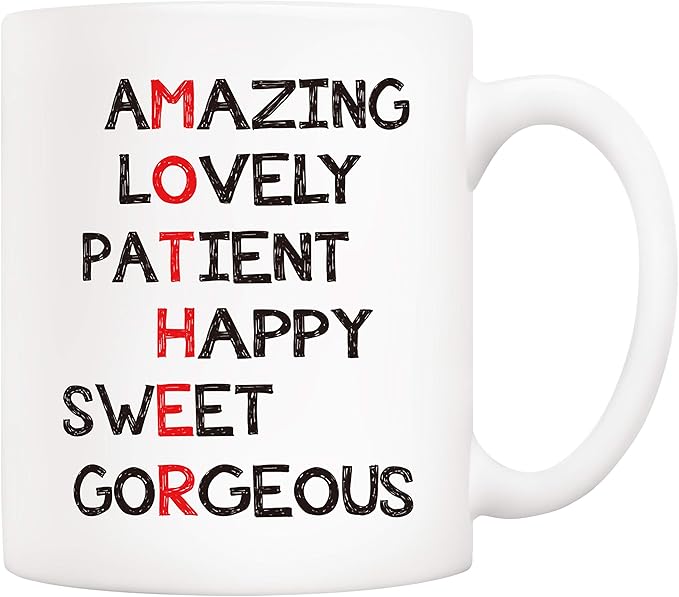 5Aup Christmas Gifts Definition Mother Funny Coffee Mug for Mom, Best Mothers Day Gifts from Child Daughter Son Kids, Unique Birthday Gift for Mother Women Her Novelty Ceramic Cups 11Oz