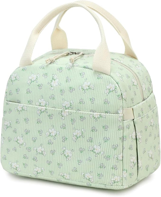 Bluboon Lunch Bag for Women Men Cute Corduroy Lunch Tote Bags Reusable Insulated Lunch Box Large Capacity Reusable Insulated Cooler for Work Picnic or Travel