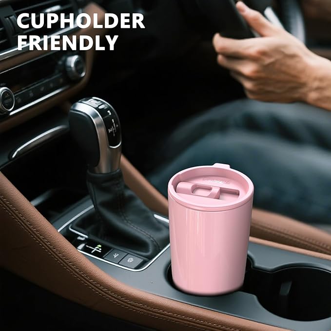 TILUCK 20 oz Tumbler with Leak-Proof Lid, Vacuum Insulated Stainless Steel Coffee Mug, Double-Walled Travel Tumbler for Hot and Cold Drinks(GlitterPink, 20oz)