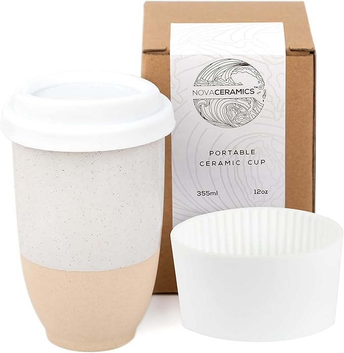 Travel Mugs - Reusable Coffee Cup – Cute Coffee Mugs Travel Coffee Tumbler – Microwave & Dishwasher Safe To Go Coffee Mug- Gifts For Women Men Him Her – 12oz - Dune