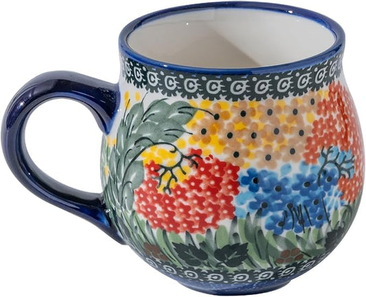 ALMA 12oz Handmade Coffee Mug, Ceramic Hand Warmer Mug, Microwave and Dishwasher Safe, flower mug(Spring Splendor,Medium)
