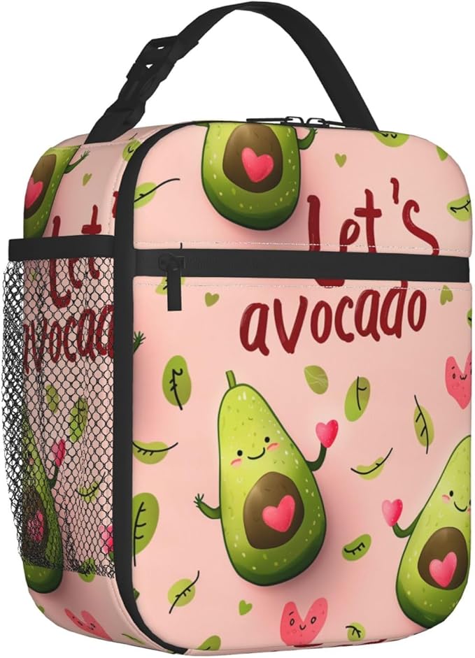 Avocado Insulated Lunch Bag for Women Men Avocado Lunch Bag for Work,Picnic,Travel,Hiking,Beach or Fishing Polyester Avocado Lunch Box