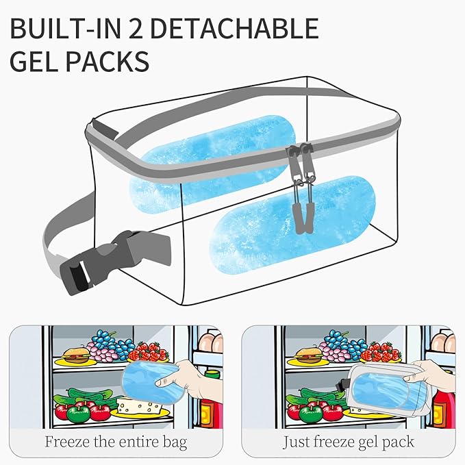 Cerbonny Small Lunch Box,Freezable Lunch Bag for Adults & Kids,Small Lunch Box for Men,Mini Cooler Bag with Buckle Handle,Insulated Cooler Bag for Work School Travel(Black Check)