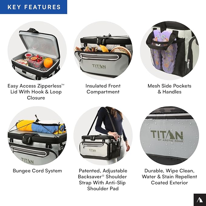 Titan by Arctic Zone Deep Freeze Cooler - Zipperless Hardbody Cooler - Deep Freeze Insulation, HardBody Liner, and SmartShelf