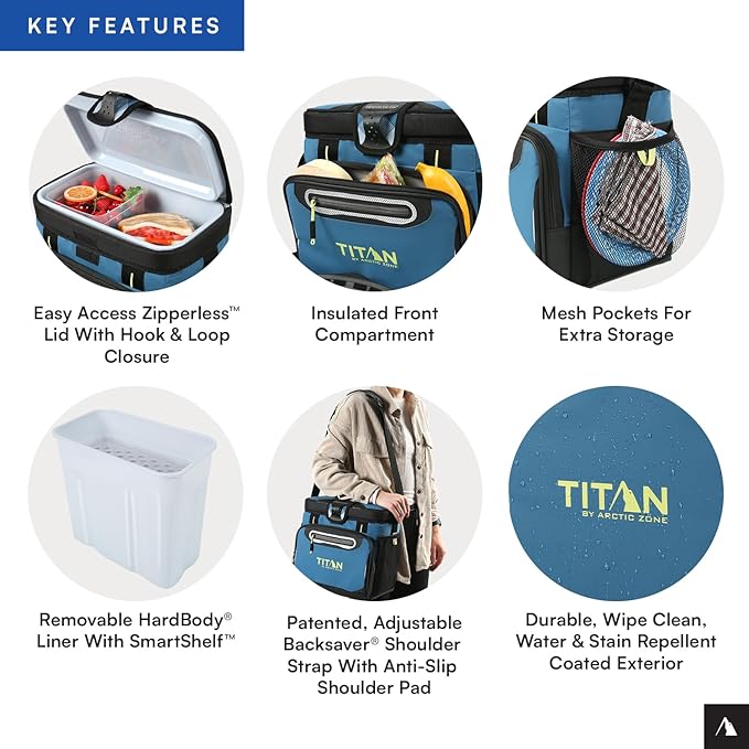 Titan by Arctic Zone Deep Freeze Cooler - Zipperless Hardbody Cooler - Deep Freeze Insulation, HardBody Liner, and SmartShelf
