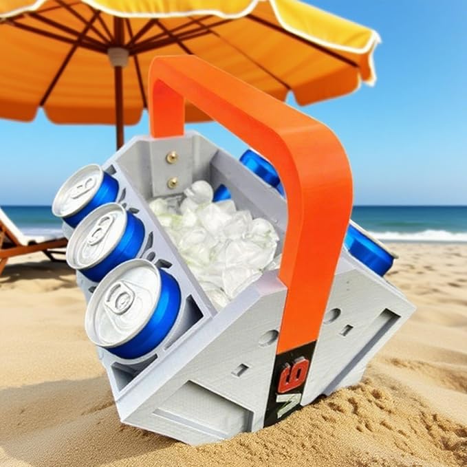 Car Engine Block Cooler Inspired Can Cooler Shaped Like Pistons,Perfect for Party Or Just A Great Gift for Your Family (4V)