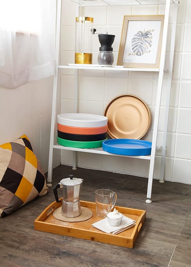 12 Inch Large Ceramic Saucer - Ceramic Drainage Tray for Plant Pot (Matte White)