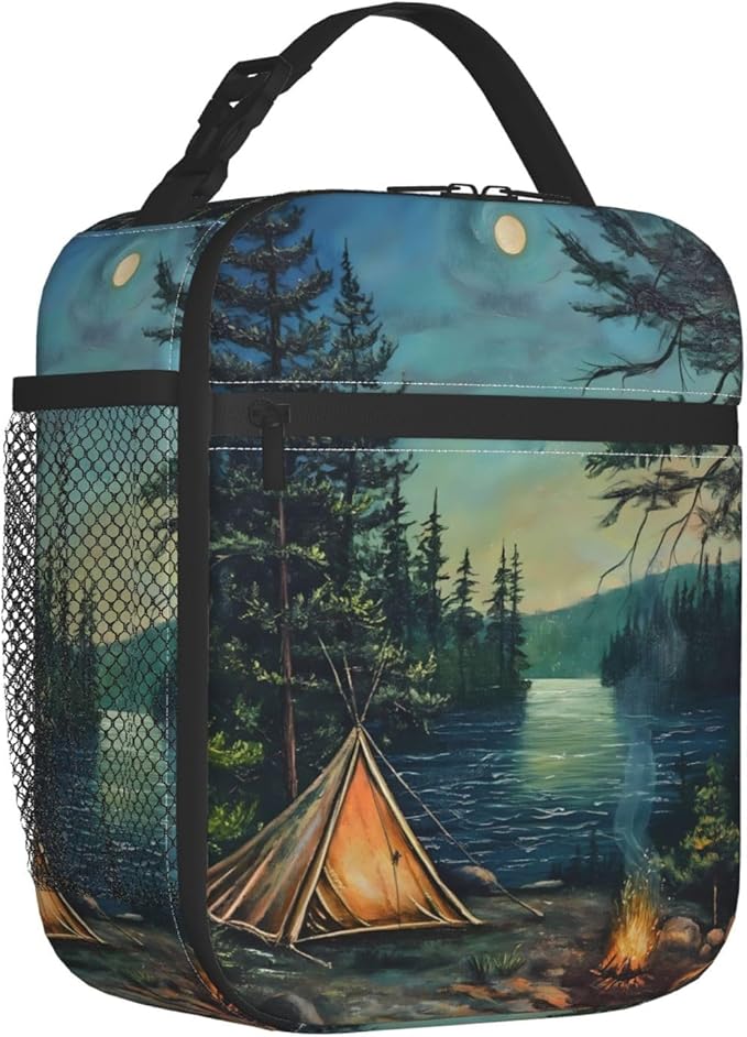 Camping Lunch Box for Women Men, Insulated Lunch Box, Reusable Lunch Bag for Office, Work, Picnic, Travel