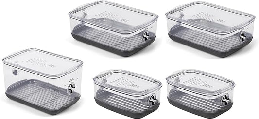 ProKeeper+ by Progressive Stackable Produce ProKeeper Storage Container with Stay-Fresh Vent System (PKS-5PC-Produce+)