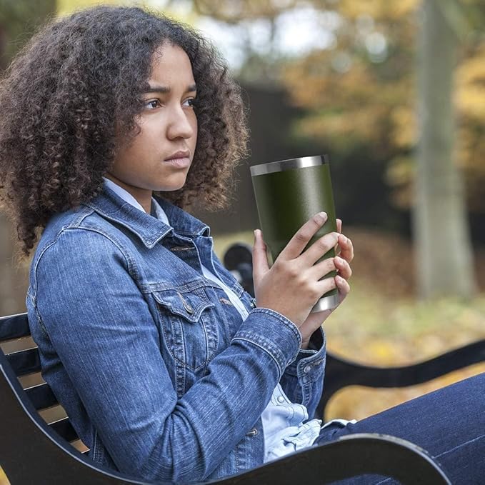 HASLE OUTFITTERS 30oz Stainless Steel Tumbler, Double Wall Vacuum Insulated Travel Mug Tumbler, Durable Insulated Coffee Mug, Gift Box Set (Amey Green, 12)