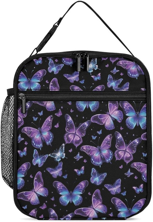 Butterfly Lunch Box 10 Inch Reusable Insulated Butterfly Lunch Bag