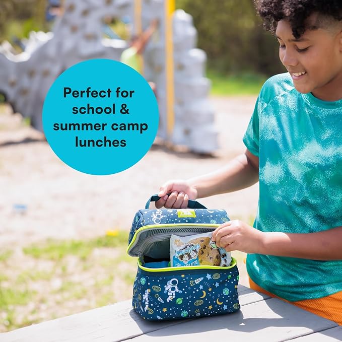 Arctic Zone Kids Lunch Bucket Combo with 210g Ice Pack and Sandwich Container, Space Odyssey