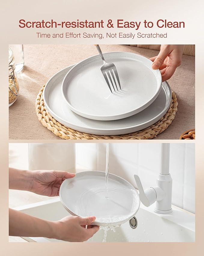 Famiware Milkyway Dinnerware Sets, 24 Piece Dish Set, Plates and Bowls Sets for 8, Multi-color