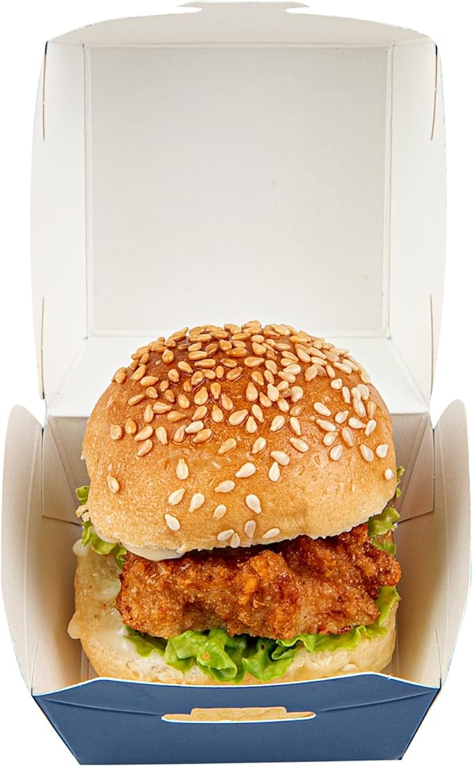 Restaurantware 2.5 x 2.5 x 2 Inch Mini Burger Boxes 100 Clamshell Food Containers - Hinged Lid Disposable Frenchie Paper Take Out Boxes Serve Sliders Or Finger Foods