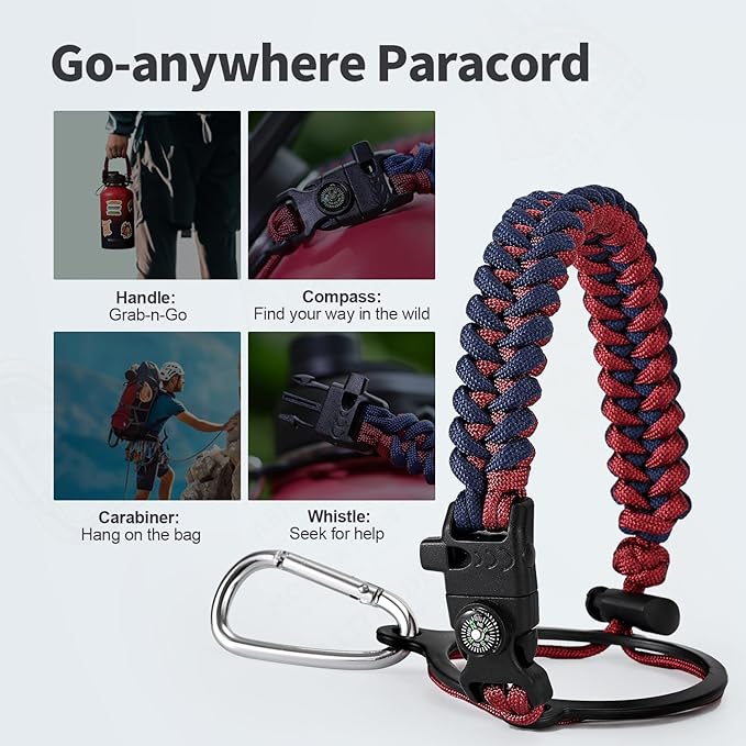 64 oz Insulated Water Bottle with Straw (Cold for 48 Hrs), Half Gallon Stainless Steel Triple Wall Vacuum Sports Water Jug, Leakproof Hydro Cup Flask with Straw Spout Lids & DIY Stickers