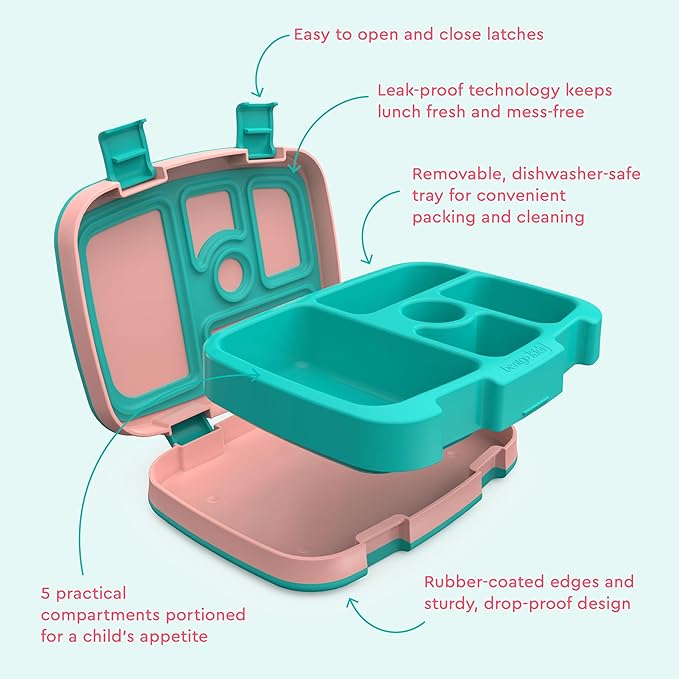 Bentgo Kids Prints Leak-Proof, 5-Compartment Bento-Style Kids Lunch Box - Ideal Portion Sizes for Ages 3-7, Durable, Drop-Proof, Dishwasher Safe, & PFAS & BPA-Free Materials (Llamas)
