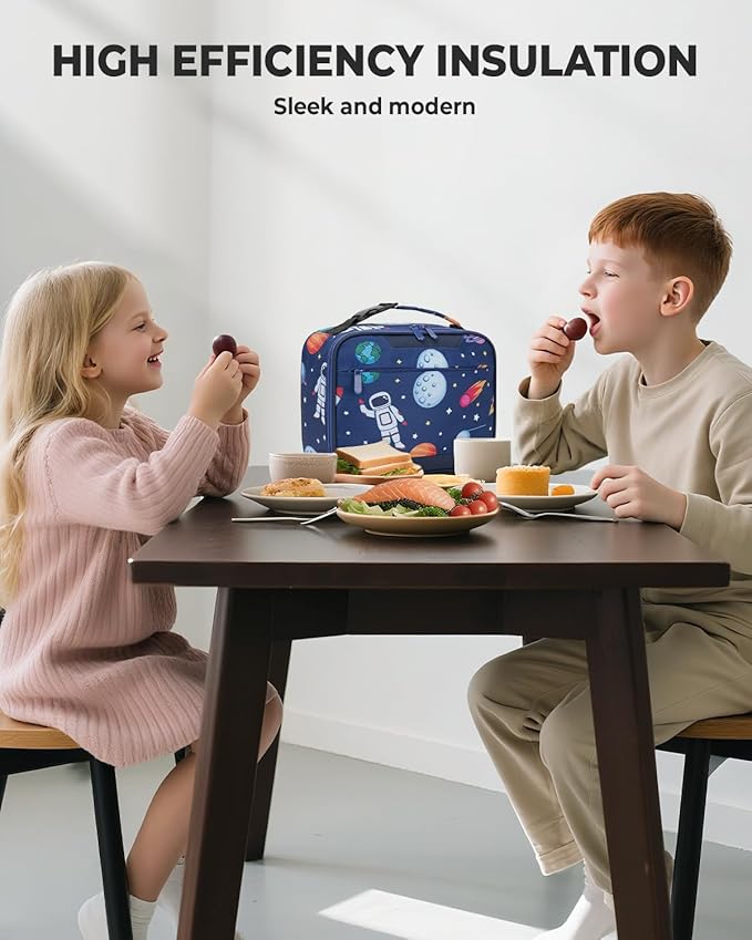 Tuwubi Kids Lunch Bag Insulated Lunch Box for Kids Small Lunch Bag for Boys/Girls Durable Lunchbox for School,Deep Blue Space 10-Can(5L)