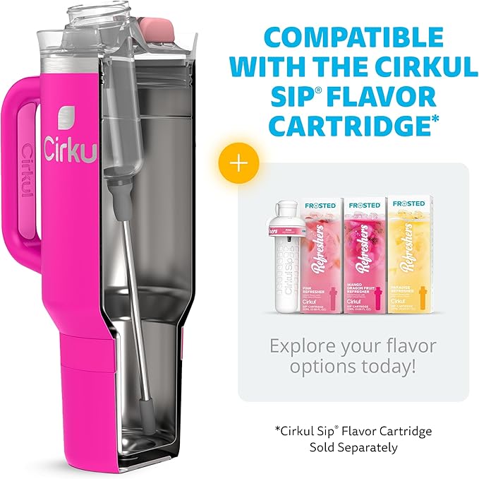 Cirkul 40oz. Brink Stainless Steel Tumbler with Handle, All-Day StrawSip™, Double-Wall Insulated